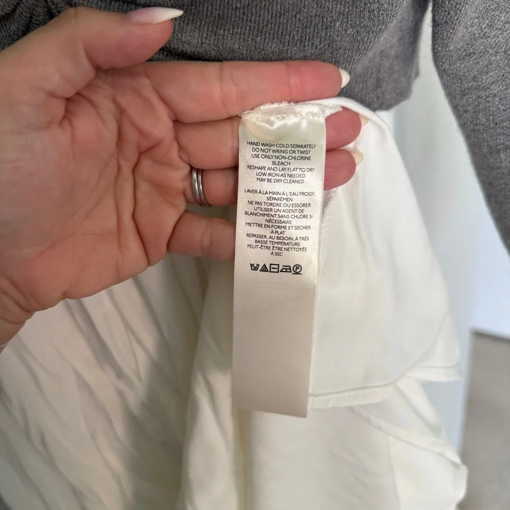 Anthropologie Long-Sleeve Twofer Sweater Midi Dress gray white - Picture 4 of 6